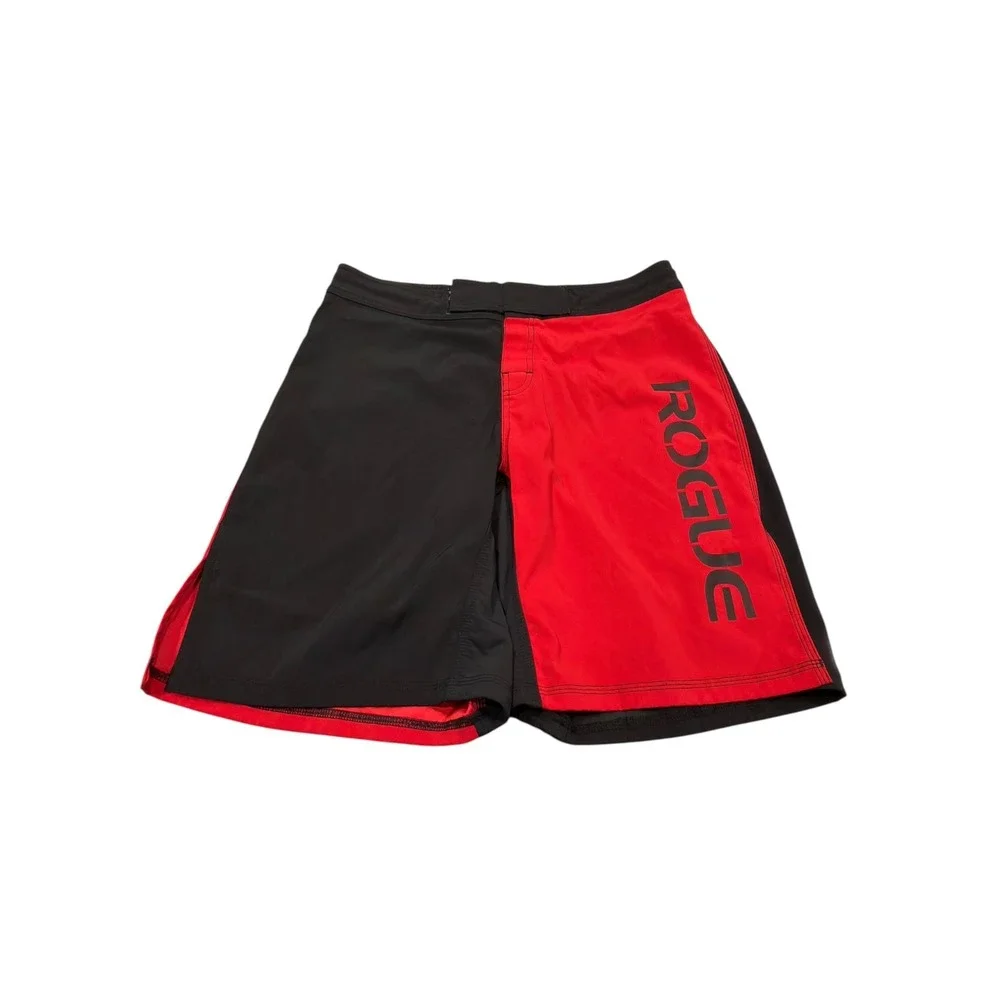Rogue Fitness Board Shorts Mens 34 Red Black Split Two Tone CrossFit Training